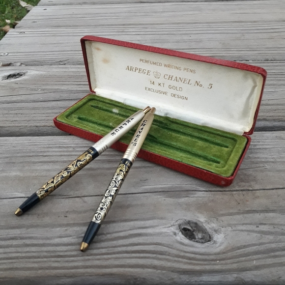 Vintage Writing Pen 14kt Gold Chanel No 5 Ink Set - Picture 15 of 16